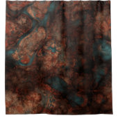 Rust en turkooissteen douchegordijn (Voorkant)