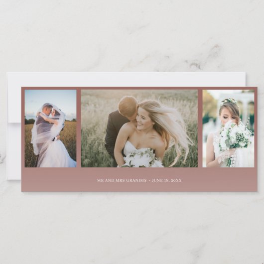 Rust Fall Photo Collage Wedding Thank You Card (Voorkant)