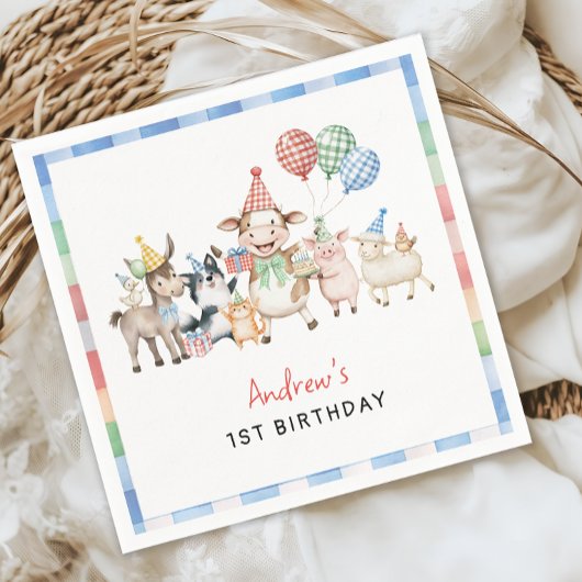 Rust Farm Dieren Kinderen Verjaardag Servet