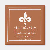 Rust Fleur de Lis Save the Date Magnet (Voorkant)