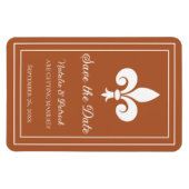 Rust Fleur de Lis Save the Date Magnet Magneet (Horizontaal)