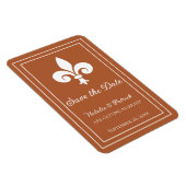 Rust Fleur de Lis Save the Date Magnet Magneet (Rechterzijde)