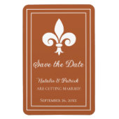 Rust Fleur de Lis Save the Date Magnet Magneet (Verticaal)