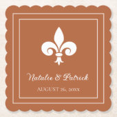 Rust Fleur de Lis Wedding Paper Onderzetters (Voorkant)