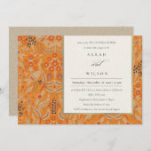  Rust Floral Peacock Couples Shower Invite Bedankkaart (Voorkant / Achterkant)