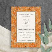  Rust Floral Peacock Rehearsal Dinner Invite Bedankkaart