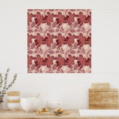 Rust Floral Seamless Pattern Large Flowers Minimal Poster (Keuken)