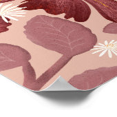 Rust Floral Seamless Pattern Large Flowers Minimal Poster (Hoek)