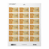  Rust Floral Wedding Adresetiketten Etiket (Full Sheet)