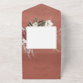 Rust  Floral zonder eten All In One Uitnodiging (Buitenkant)