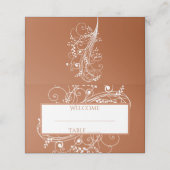 Rust Flourish Reception Place Card Plaatskaartje (Buitenkant ongevouwen)