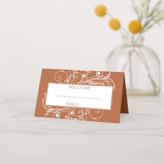Rust Flourish Reception Place Card Plaatskaartje (Voorkant)