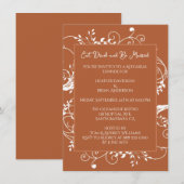 Rust Flourish repesal Dinner Invitation Kaart (Voorkant / Achterkant)