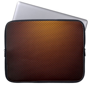 Rust gele zwarte koolstofvezel gepatterd laptop sleeve