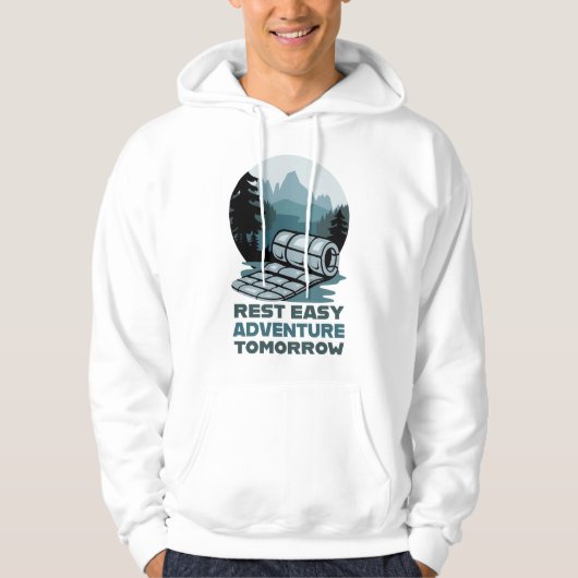 Rust Gemakkelijk Avontuur Morgen Camping Design Hoodie (Voorkant)