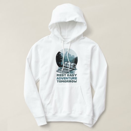 Rust Gemakkelijk Avontuur Morgen Camping Design Hoodie (Design voorkant)