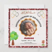 Rust Glitter Aqeeqah- Aqiqah- Moslim Uitnodiging (Voorkant)