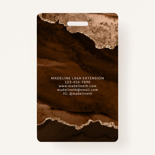 Rust Gold Agate Marble Bedrijf ID Badge (Achterkant)