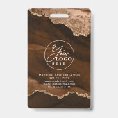 Rust Gold Agate Marble Bedrijf ID Badge (Achterkant)