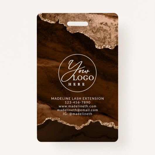 Rust Gold Agate Marble Bedrijf ID Badge (Achterkant)
