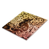 Rust Gold Brown Fox Snow Winter Pine Batik Tegeltje (Zijkant)