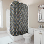 Rust gordijn met tartan ruit voor mannen, badkamer (In situ)