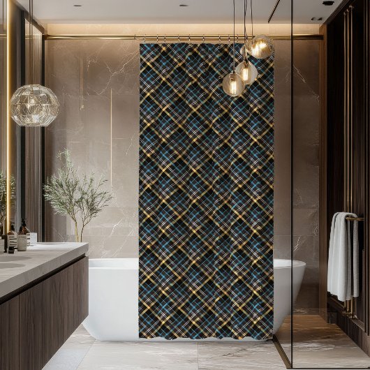 Rust gordijn met tartan ruit voor mannen, badkamer