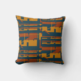 Rust Goud Donkerblauw Zuidwesten Kijk Grote Mozaïe Kussen