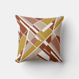 Rust Goud Tan Witte Diagonaal Crisscross Abstract Kussen