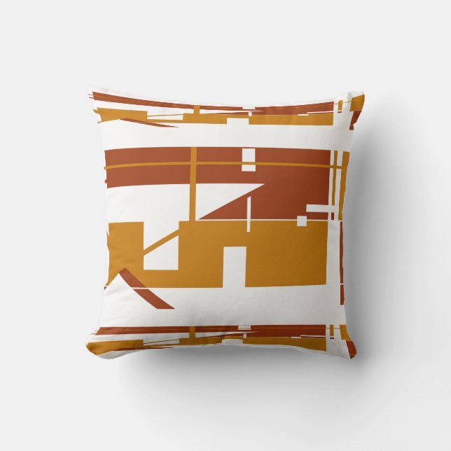 Rust Goud Wit Zuidwesten Kijk Horizontaal Abstract Kussen (Voorkant)