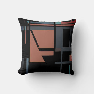 Rust Grijs Groen Blauwgroen Zwart Abstract Art MCM Kussen