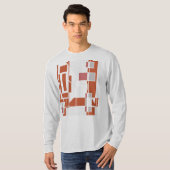 Rust Grijs Stoffig Roos Geometrische MCM Kijk Abst T-shirt (Voorkant volledig)