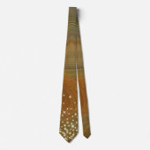 Rust & Groen Marmer Gouden Glitter Necktie Stropdas (Voorkant)