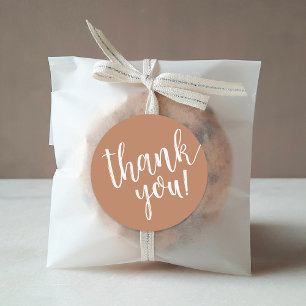 Rust Hand Lettered Script Dank Je Ronde Sticker