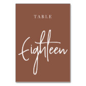 Rust Hand Scripted Table EIGHTEEN Kaart (Voorkant)