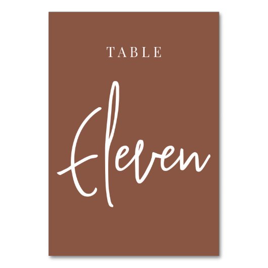 Rust Hand Scripted Table ELEVEN Kaart (Voorkant)