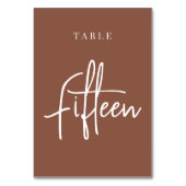 Rust Hand Scripted Table FIFTEEN Kaart (Achterkant)