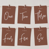 Rust Hand Scripted Table FIVE Kaart