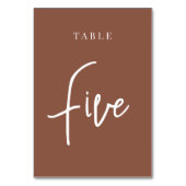 Rust Hand Scripted Table FIVE Kaart (Achterkant)