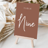 Rust Hand Scripted Table NINE Kaart