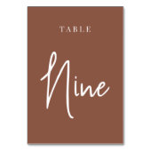 Rust Hand Scripted Table NINE Kaart (Voorkant)