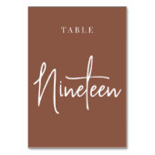 Rust Hand Scripted Table NINETEEN Kaart (Voorkant)