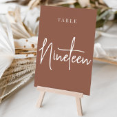 Rust Hand Scripted Table NINETEEN Kaart