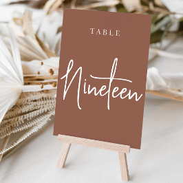 Rust Hand Scripted Table NINETEEN Kaart