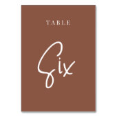 Rust Hand Scripted Table SIX Kaart (Voorkant)