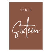 Rust Hand Scripted Table SIXTEEN Kaart (Achterkant)