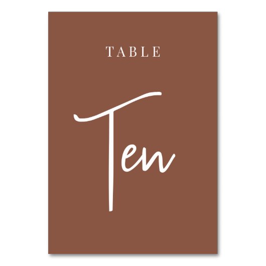 Rust Hand Scripted Table TEN Kaart (Voorkant)