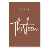 Rust Hand Scripted Table THIRTEEN Kaart (Achterkant)