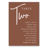 Rust Hand Scripted Table TWO + Guest Names Kaart (Achterkant)