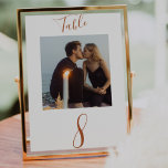 Rust handgeschreven bruiloft foto kaart<br><div class="desc">Een elegant modern handgeschreven kalligrafiemanuscript in een roestkleur met foto maakt dit een uitstekende toevoeging en keepomwille aan uw trouwlijst. Eenvoudig aan te passen met uw foto en nummer(s) naar keuze.</div>